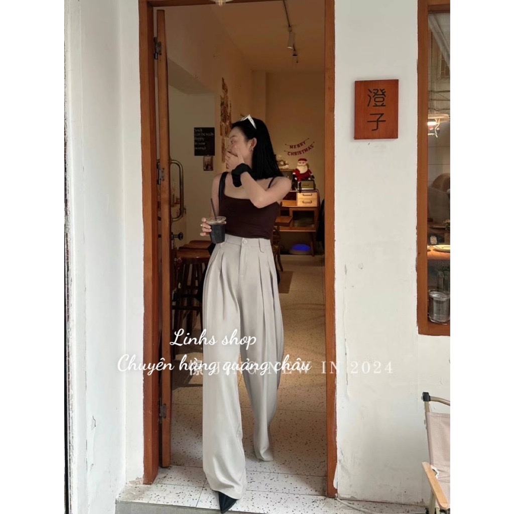 Quần Vải Suông Cạp Cúc 3 Màu