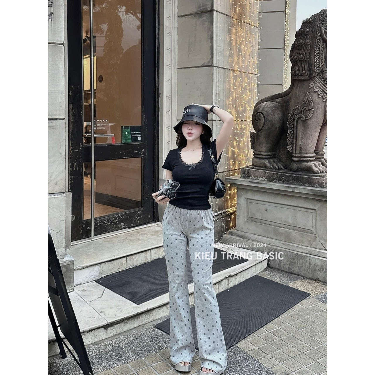 Sét 2 Áo Tăm Croptop Cổ Phối Ren