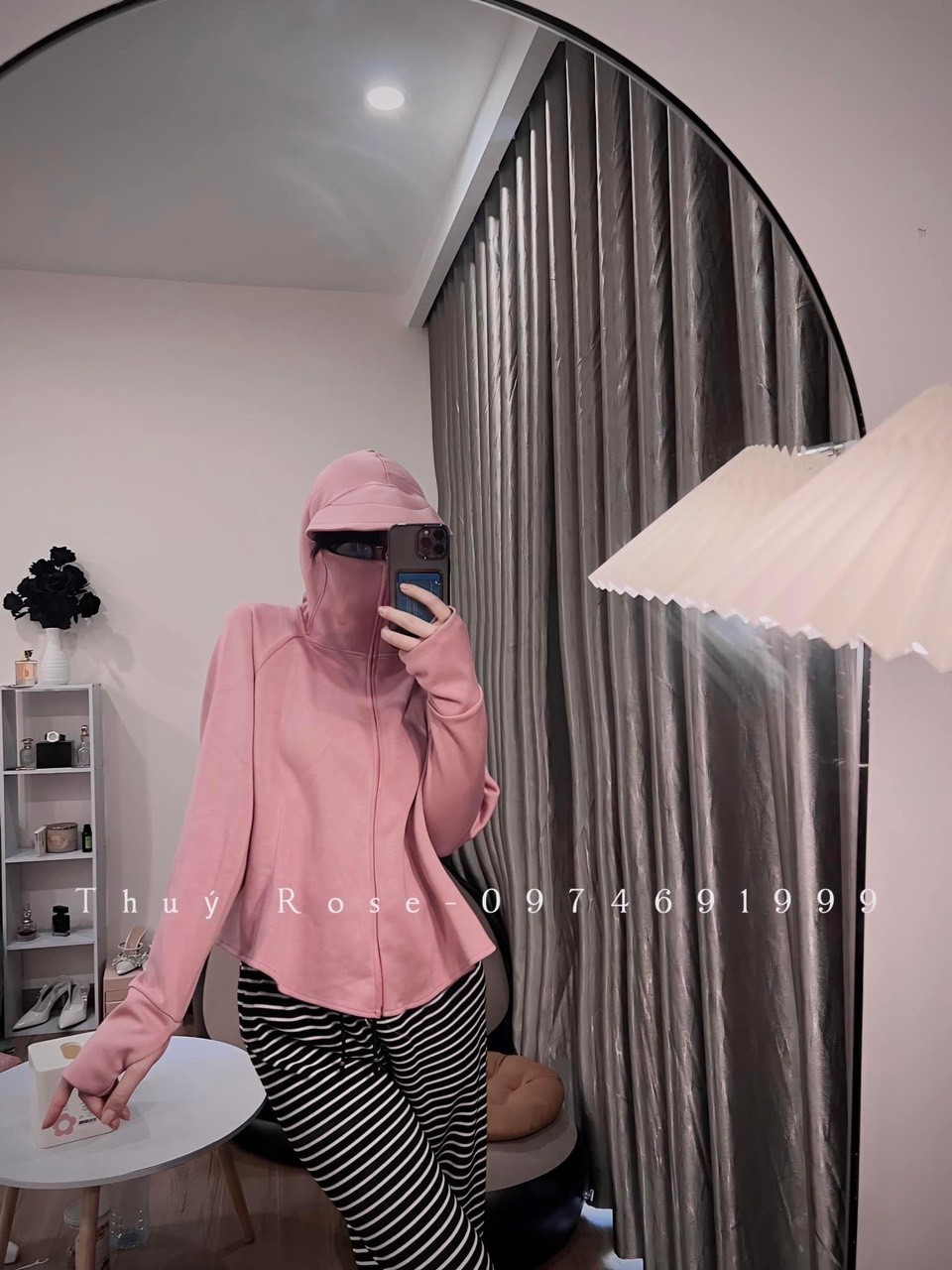 Áo Chống Nắng Dáng Ngắn Mũ Rộng Vành