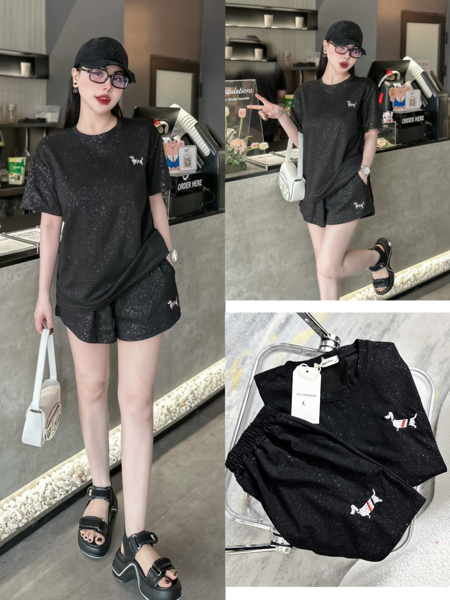 Bộ Cộc Nhũ In Chó 4 Màu