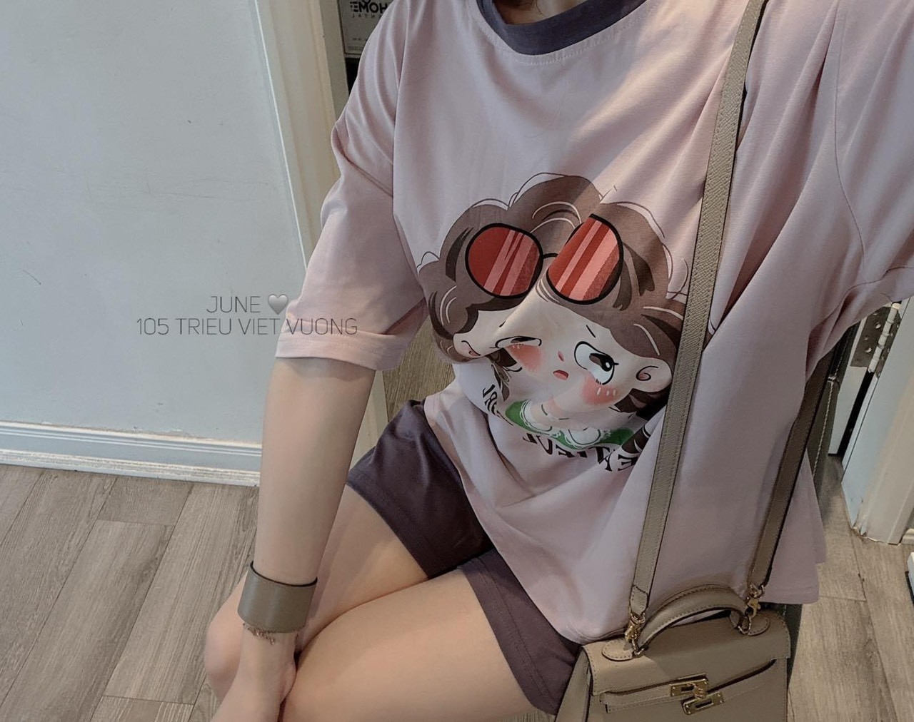 Bộ Cộc Phối Cổ Tím In Bé Gái