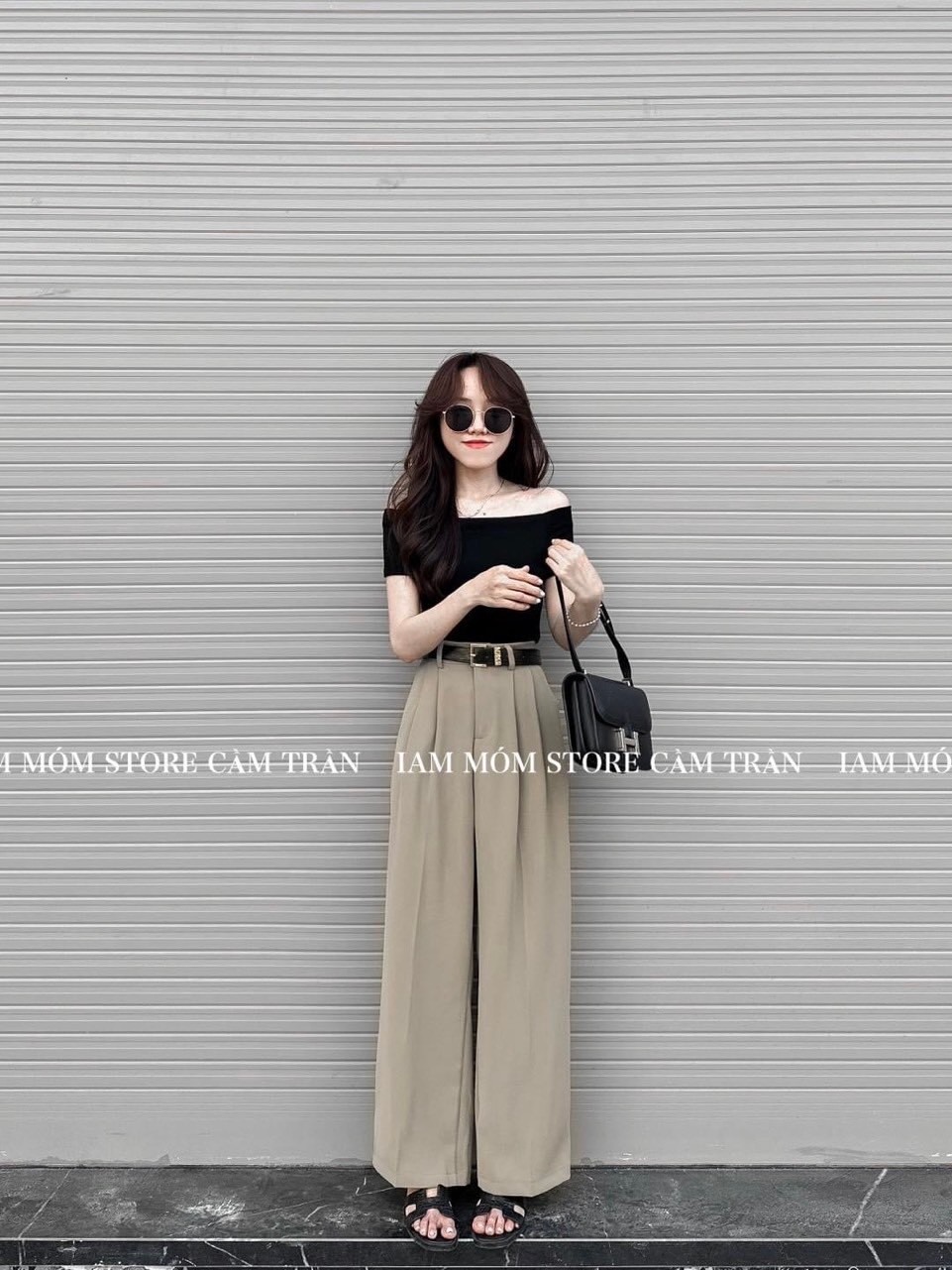 Quần Vải Suông 2 Màu Kèm Đai