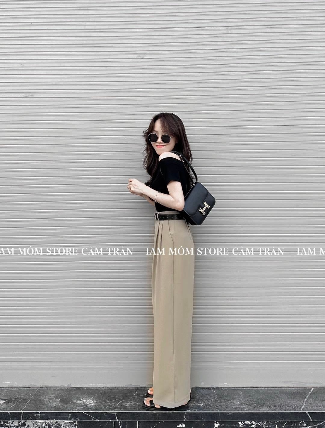Quần Vải Suông 2 Màu Kèm Đai