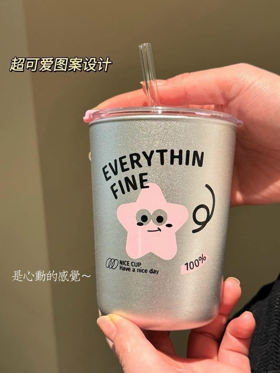 Cốc Giữ Nhiệt Kèm Ống Hút Every Thing Will Fine