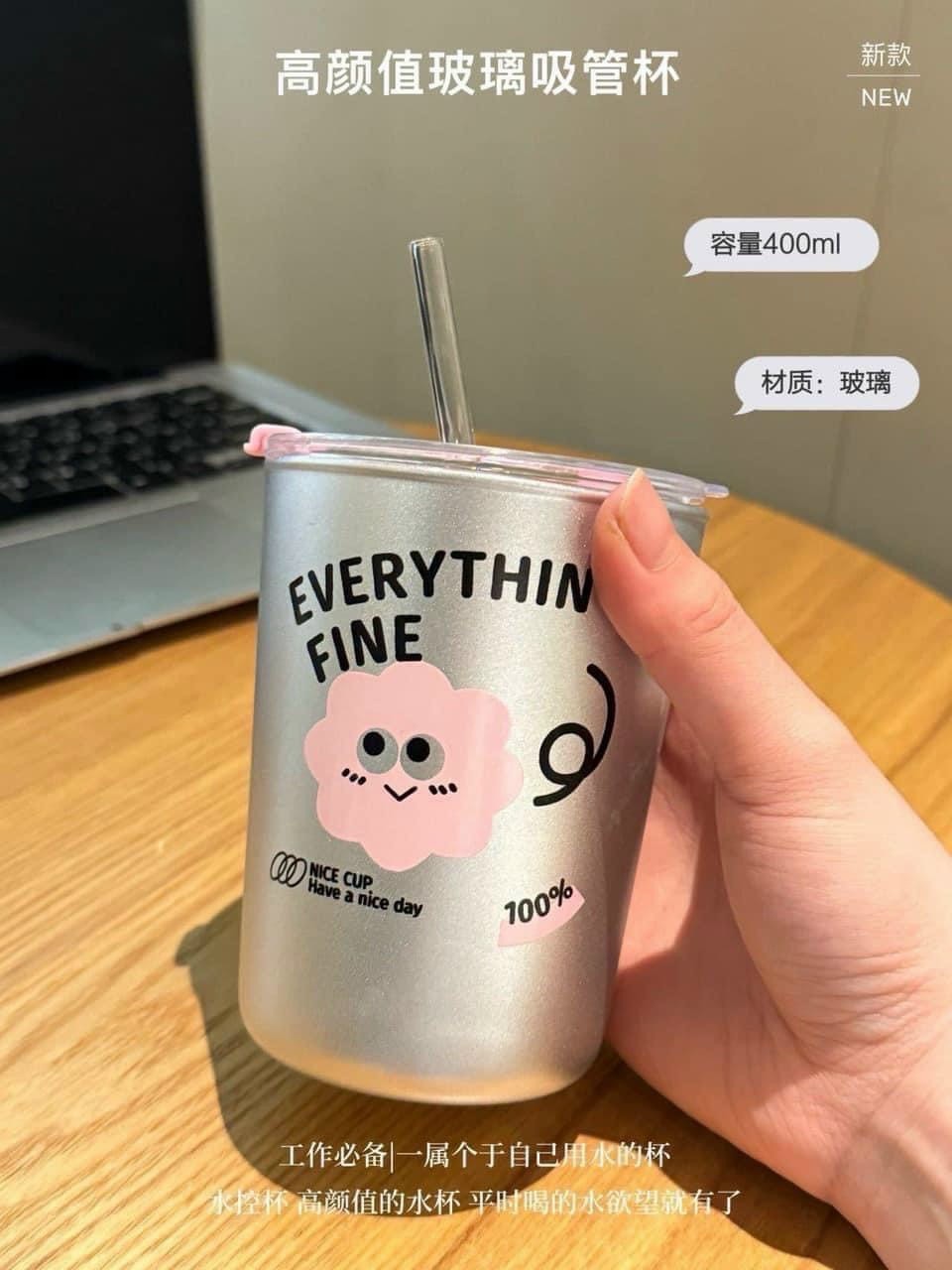 Cốc Giữ Nhiệt Kèm Ống Hút Every Thing Will Fine