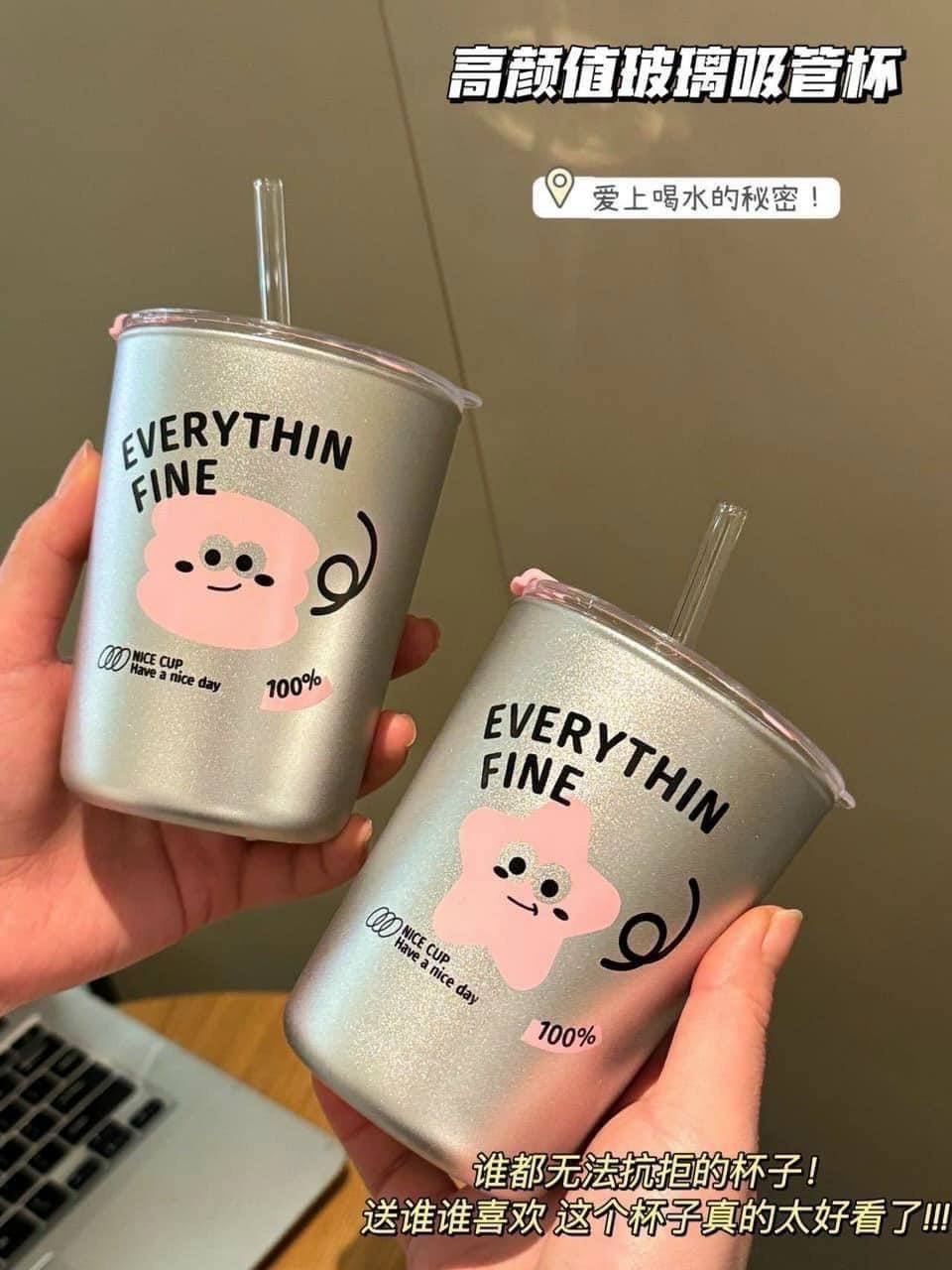 Cốc Giữ Nhiệt Kèm Ống Hút Every Thing Will Fine