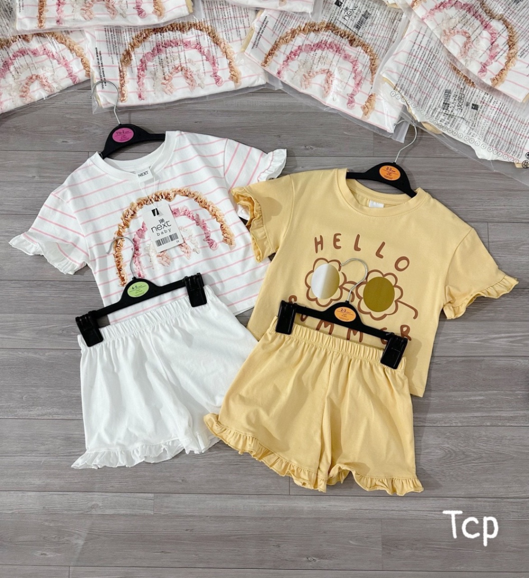 Set 2 Bộ Cộc Tay Bèo Hello Bé Gái