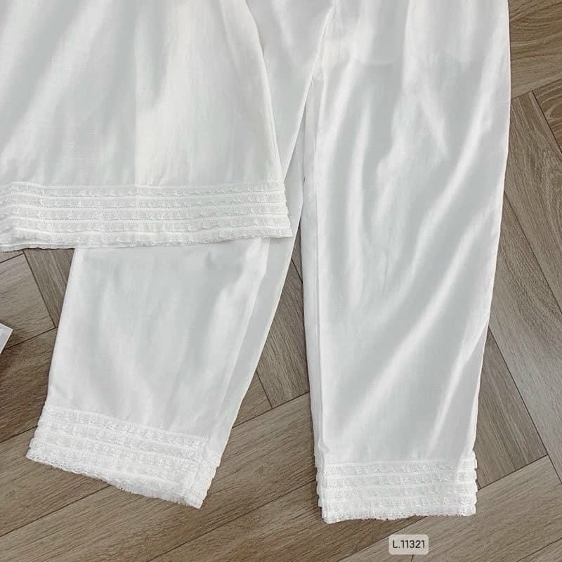 Sét Đũi Trắng Sát Nách Xếp Ly