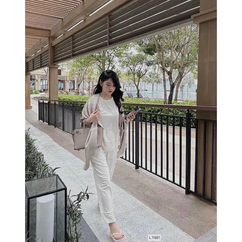 Sét Đũi Trắng Sát Nách Xếp Ly
