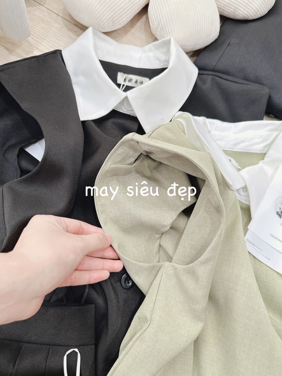 Sét CV Xếp Ly Áo Sát Nách Phối Cổ