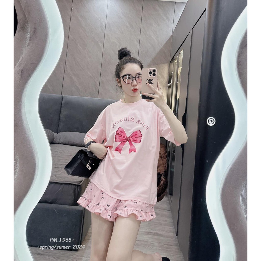 Bộ Cộc Hình Nơ Pink Ribbon