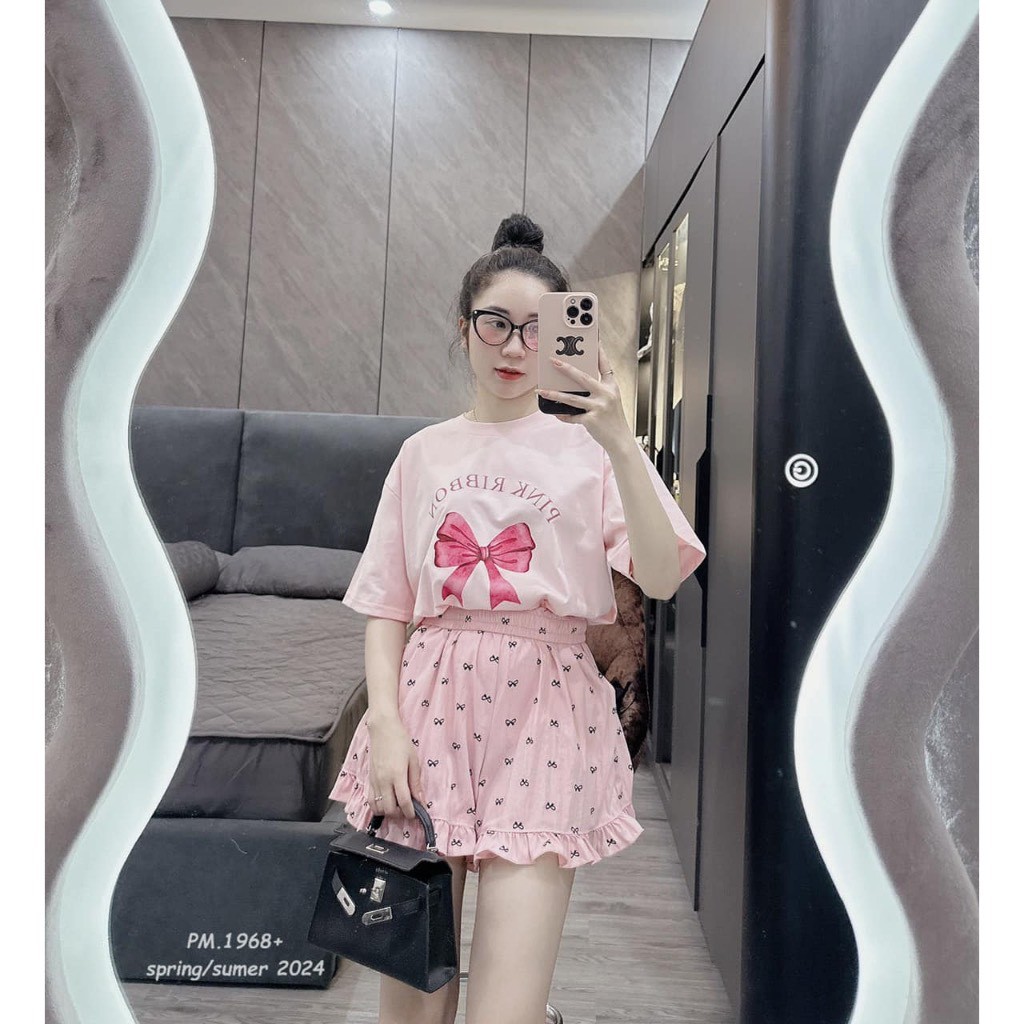 Bộ Cộc Hình Nơ Pink Ribbon