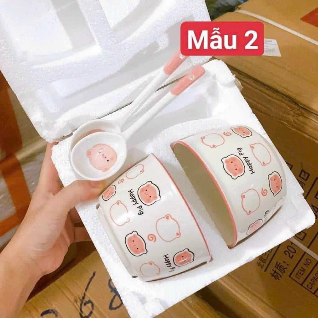 Sét 2 Bát Sứ Mặt Cười