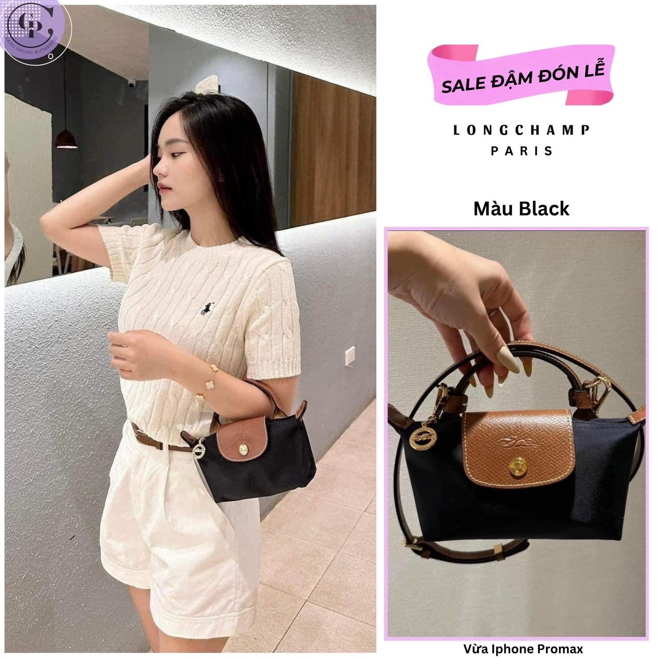 Túi Longchamp Tuồn Xanh Đen