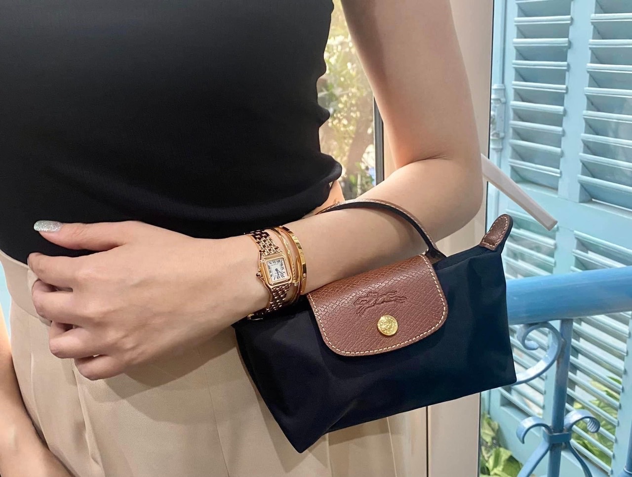 Túi Longchamp Tuồn Xanh Đen