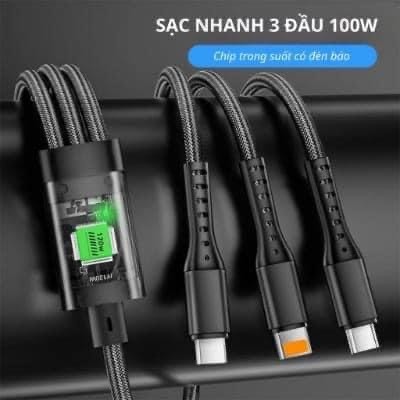 Sét 3 Dây Sạc ĐT 3 Đầu 100W