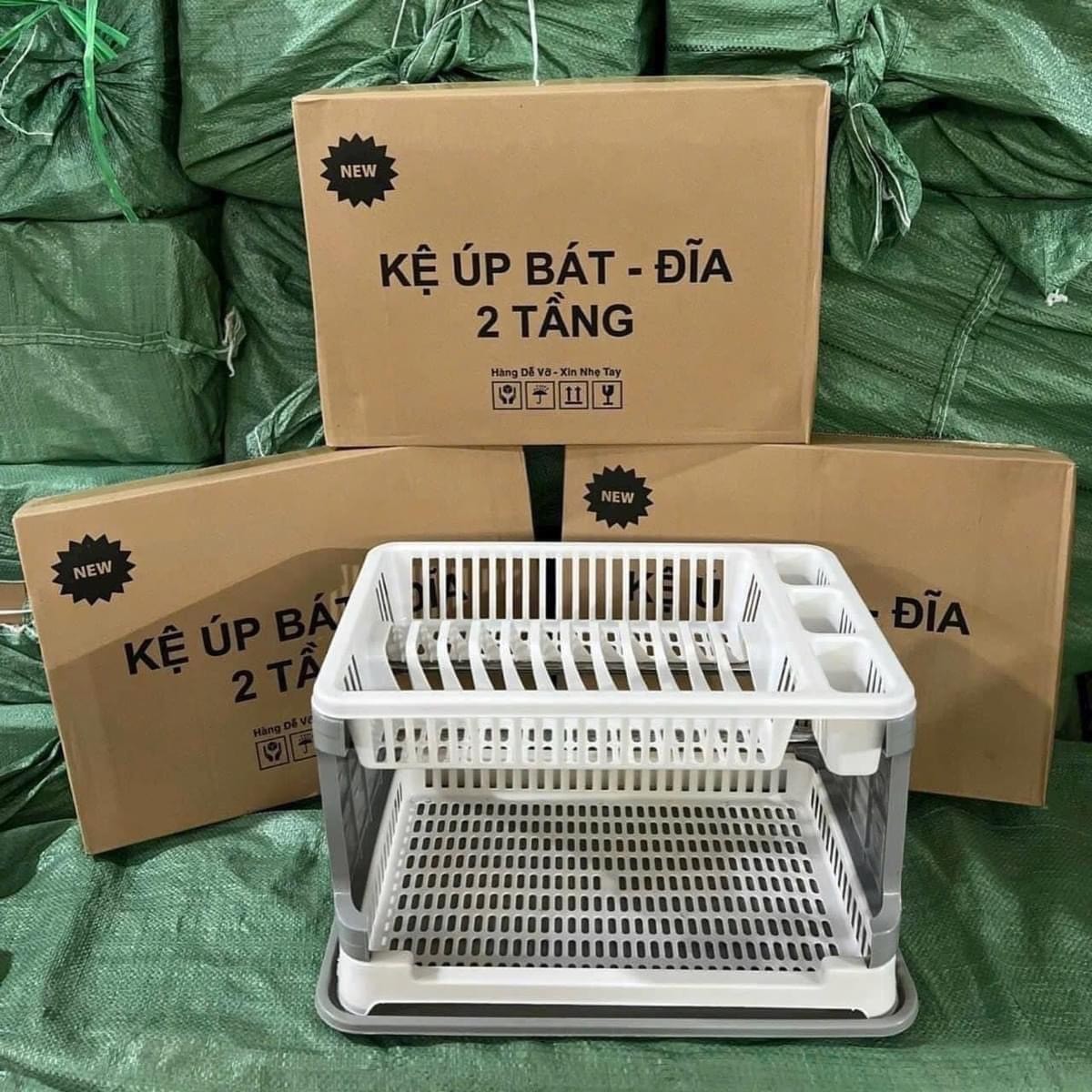 Kệ Úp Bát Đĩa 2 Tầng