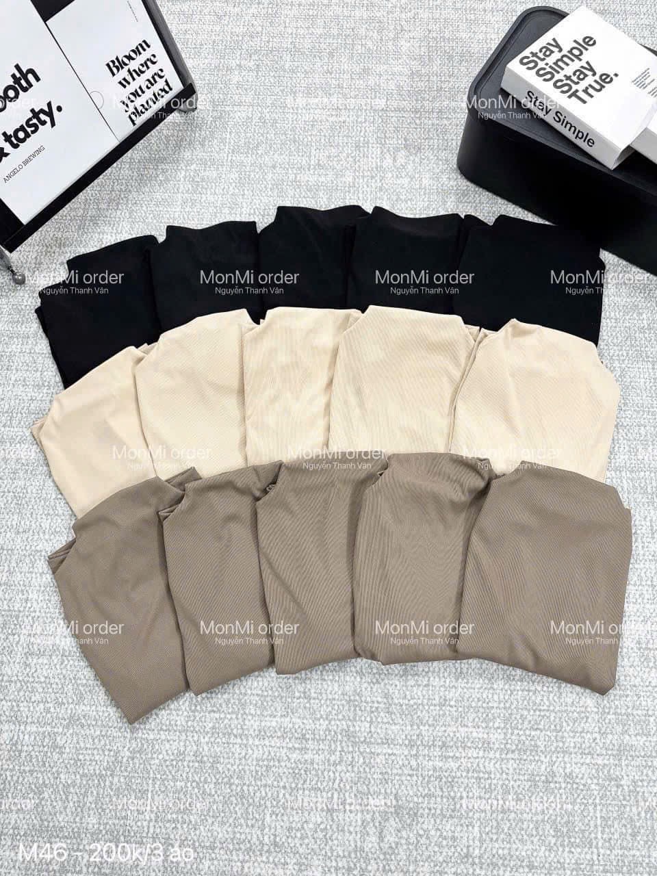 Set 3 Áo Tăm Cổ 3 Phân