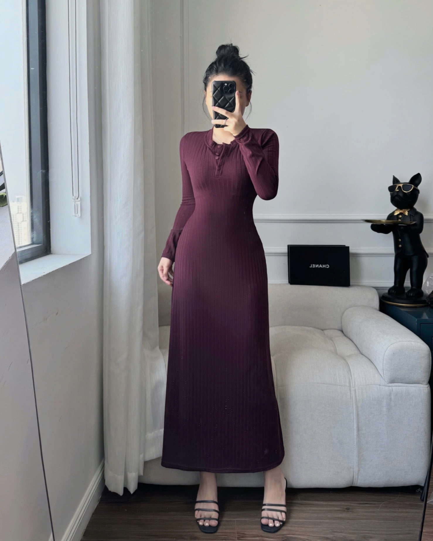 Váy Body Len Dệt Kim Xòe 2 Màu