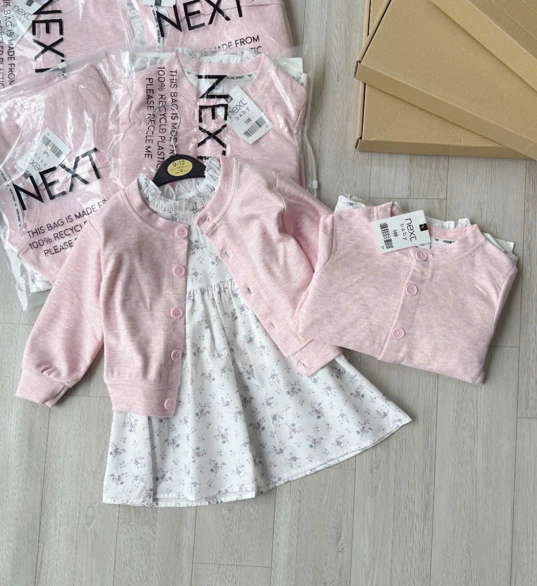 Set Áo CDG Hồng Mix Váy Hoa Tím Bé