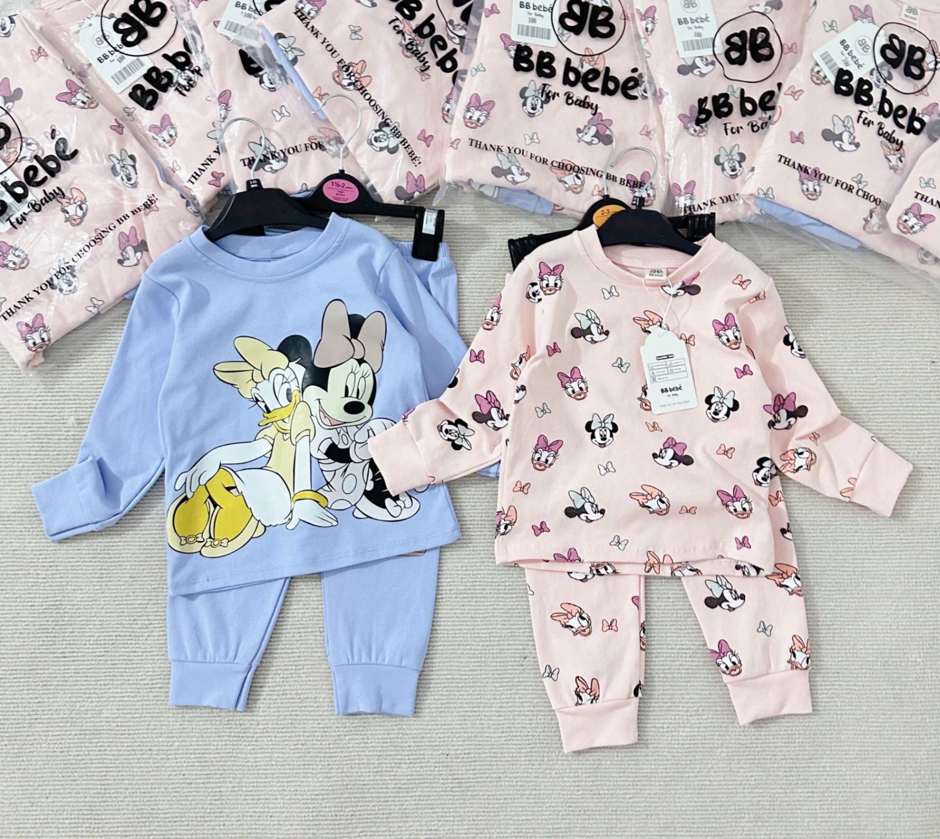 Sét 2 Bộ Zip Vịt Và Mickey Cho Bé Gái