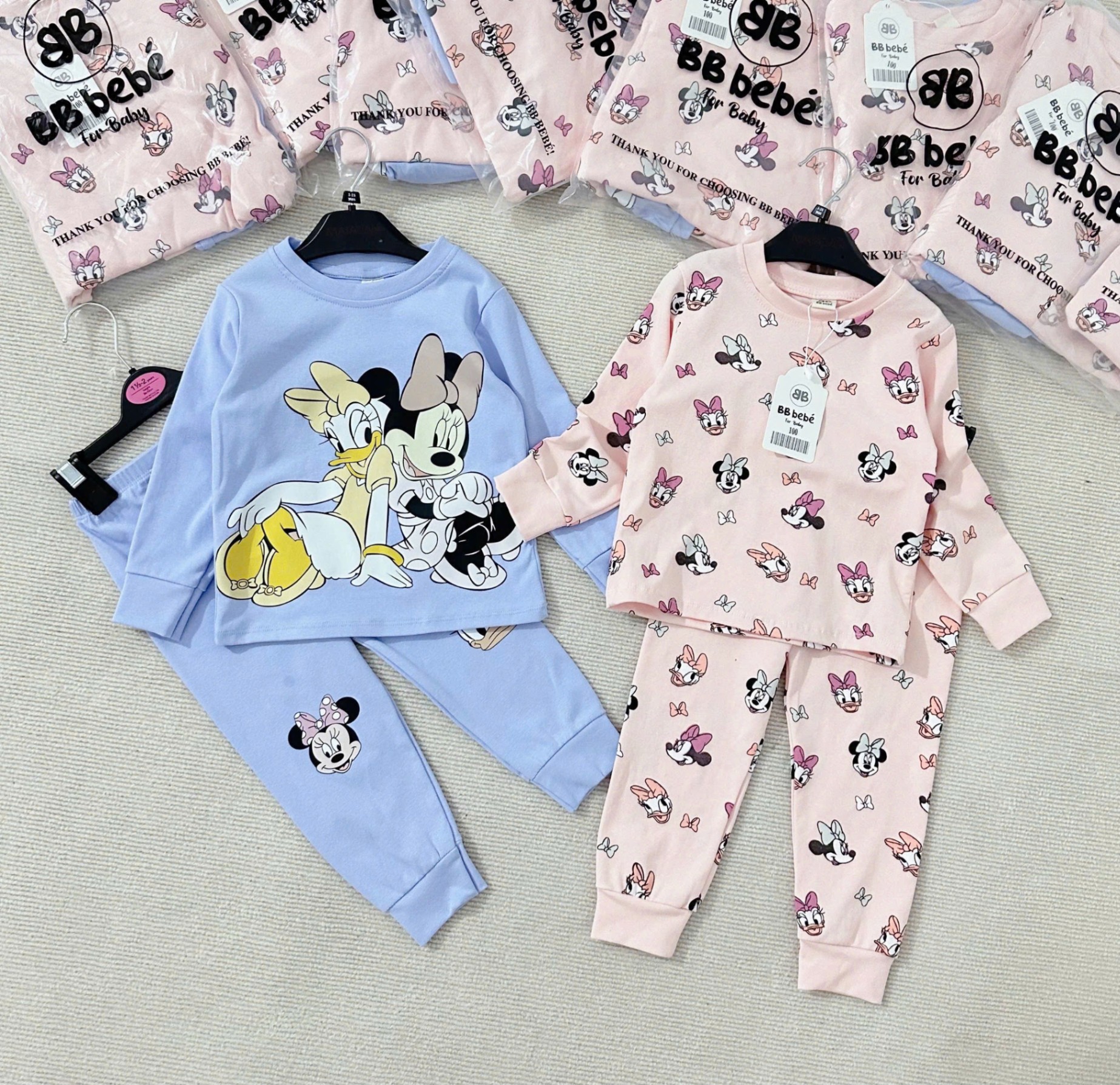 Sét 2 Bộ Zip Vịt Và Mickey Cho Bé Gái