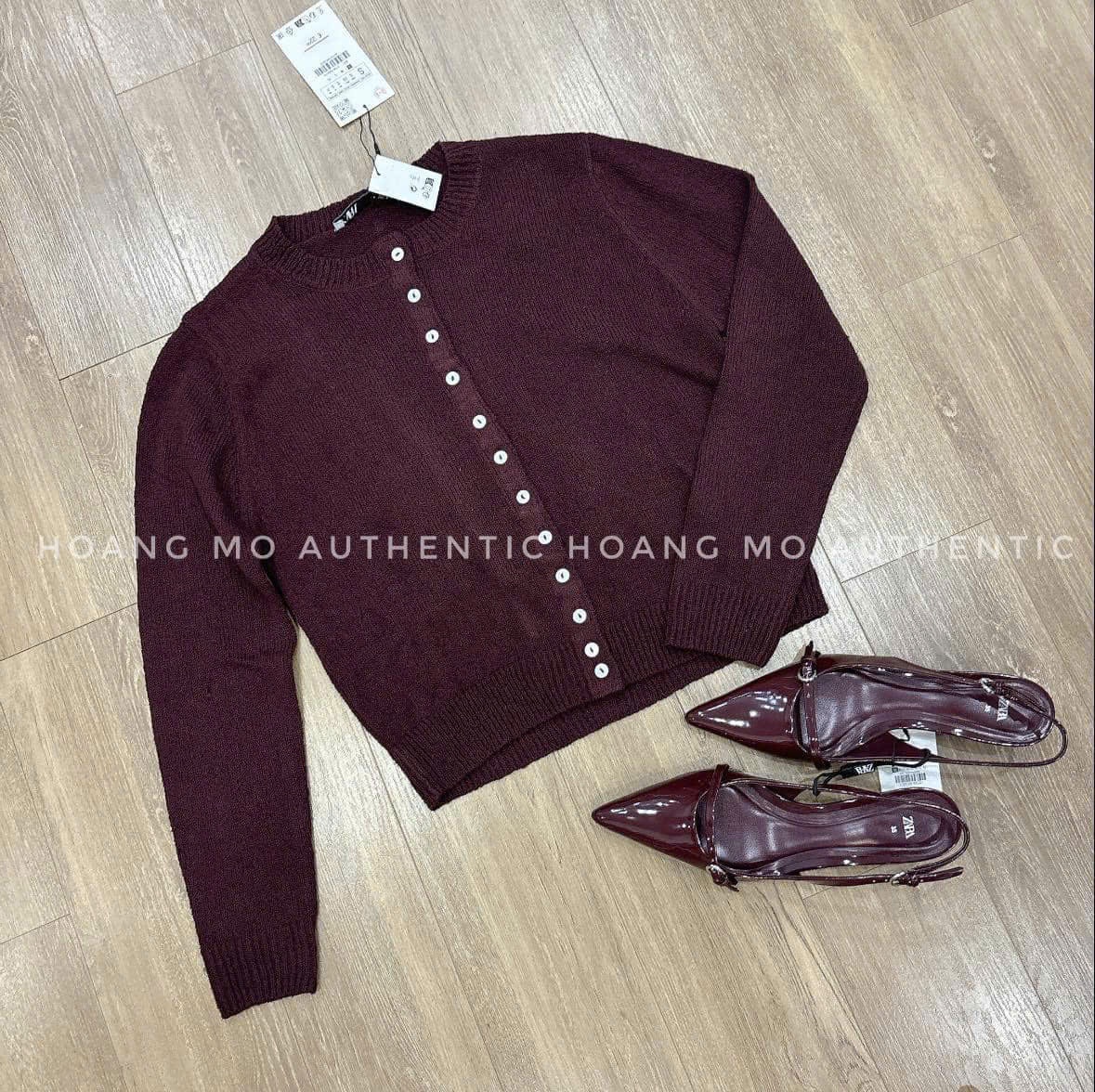 Áo Len Cardigan Đỏ Đinh Cúc