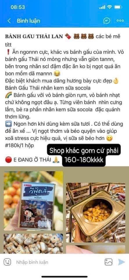 Hộp Bánh Gấu Thái Lan