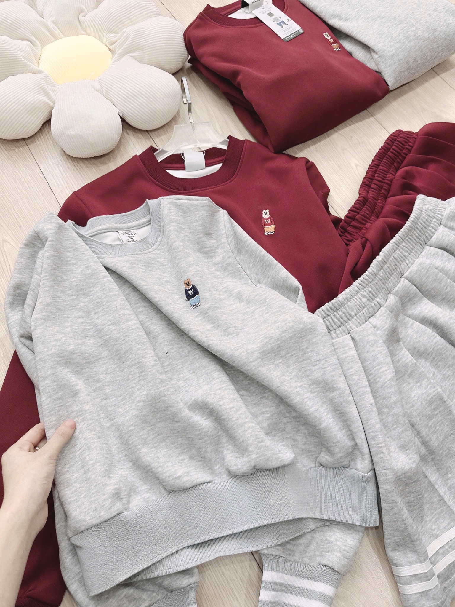 SET NỈ WHOAU XUẤT DƯ CV XẾP LY 2 MÀU