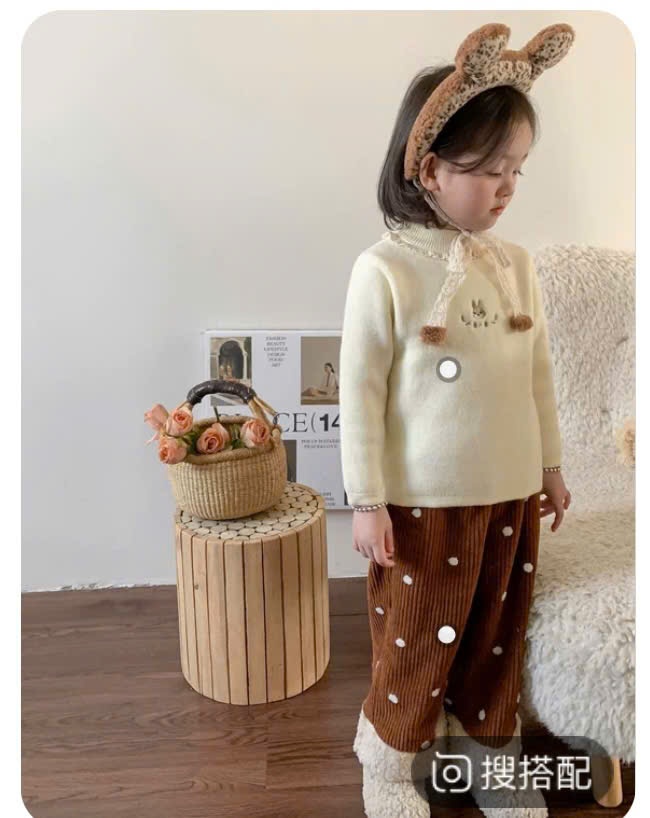 Sét 2 Áo Lót Lông Thêu Thỏ Cho Bé