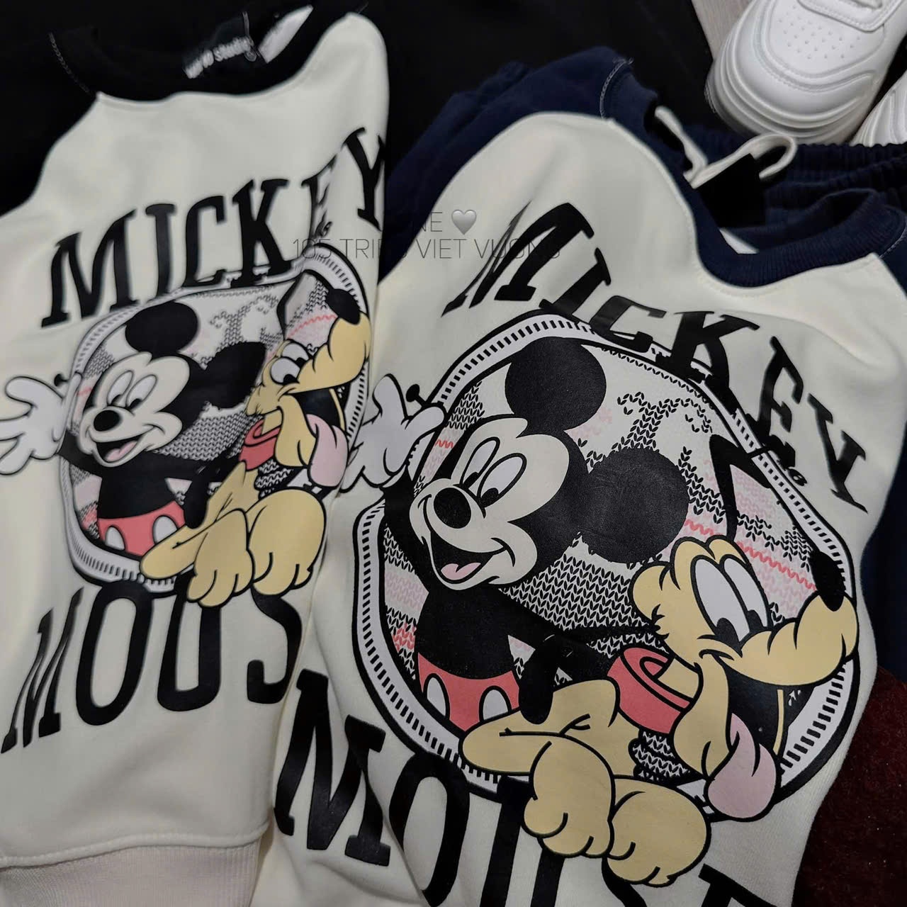 Bộ Nỉ Xám In Hình Mickey