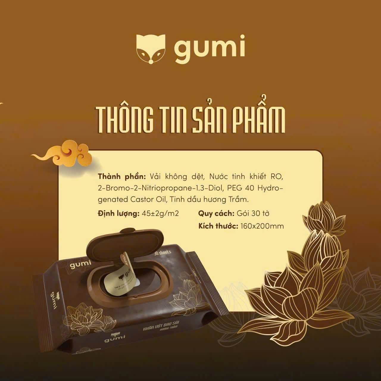 Set 3 bịch khăn ướt bao sái Gumi