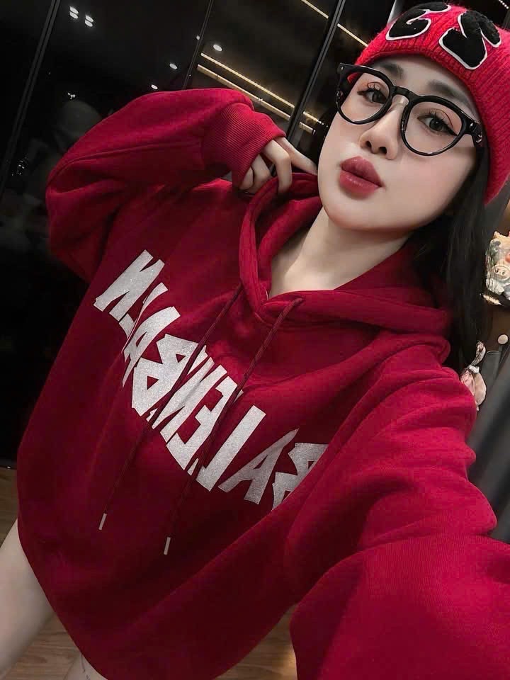 áo nỉ hoodie đỏ lót nhung đẹp