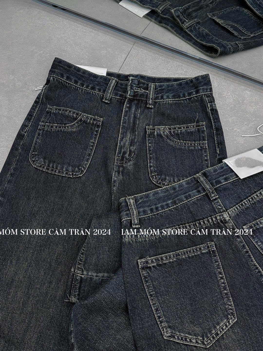 QUẦN JEANS SUÔNG XANH 2 TÚI TRƯỚC