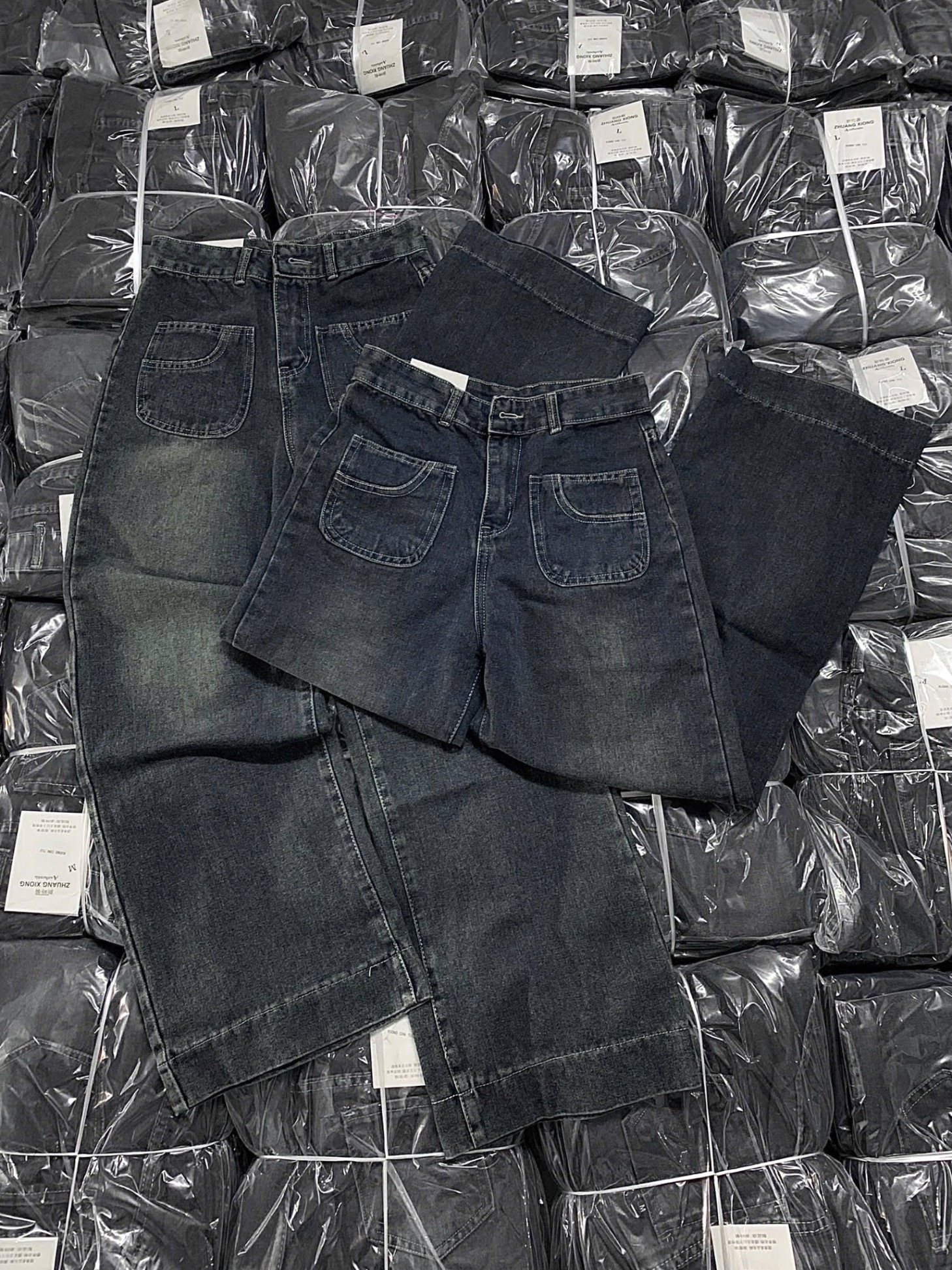 QUẦN JEANS SUÔNG XANH 2 TÚI TRƯỚC