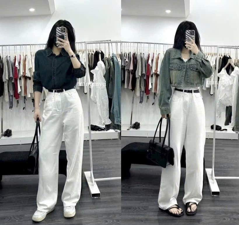 Quần Jeans Suông 2 Màu