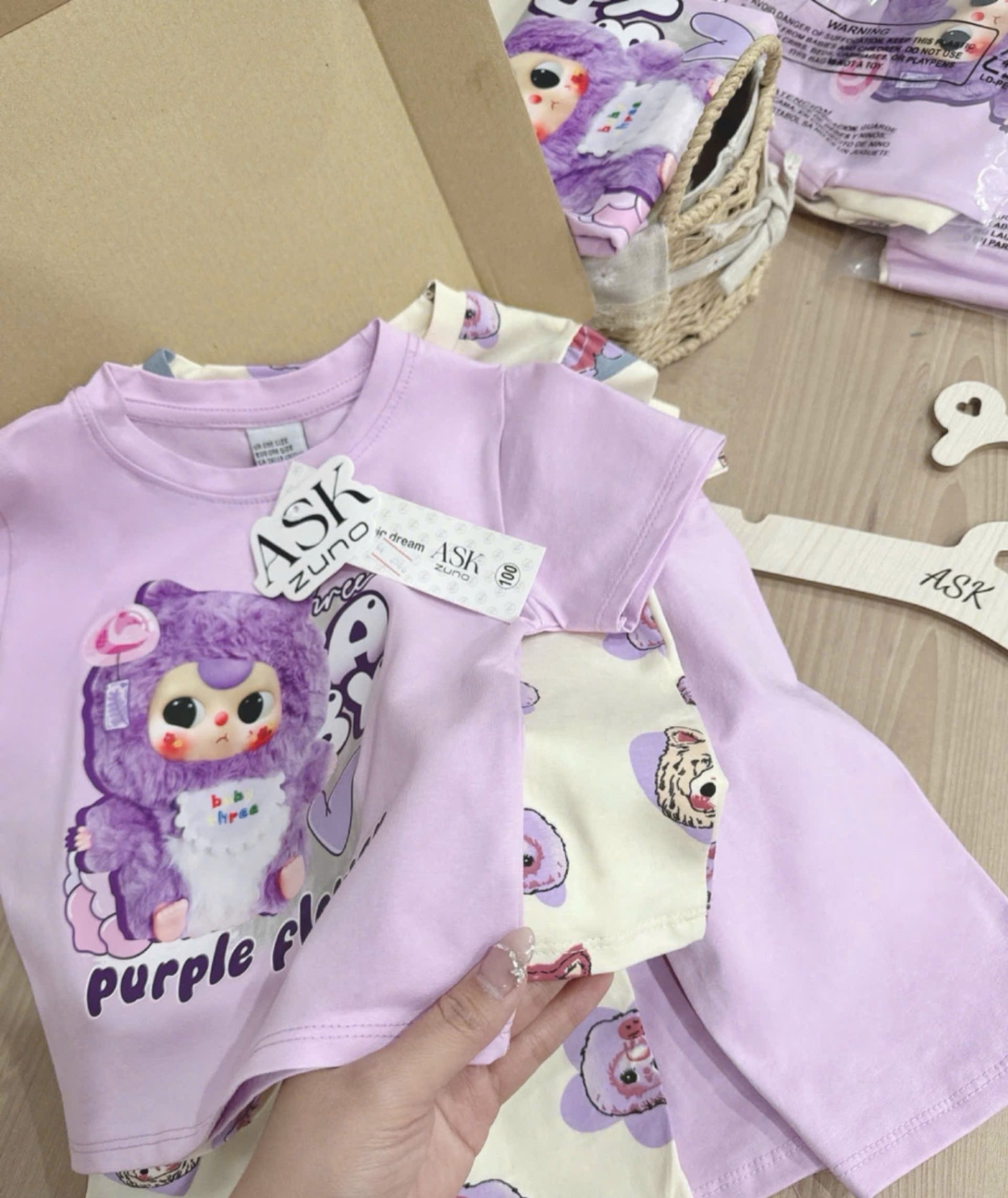 Sét 2 Bộ Ngố Tím Be Purple Cho Bé