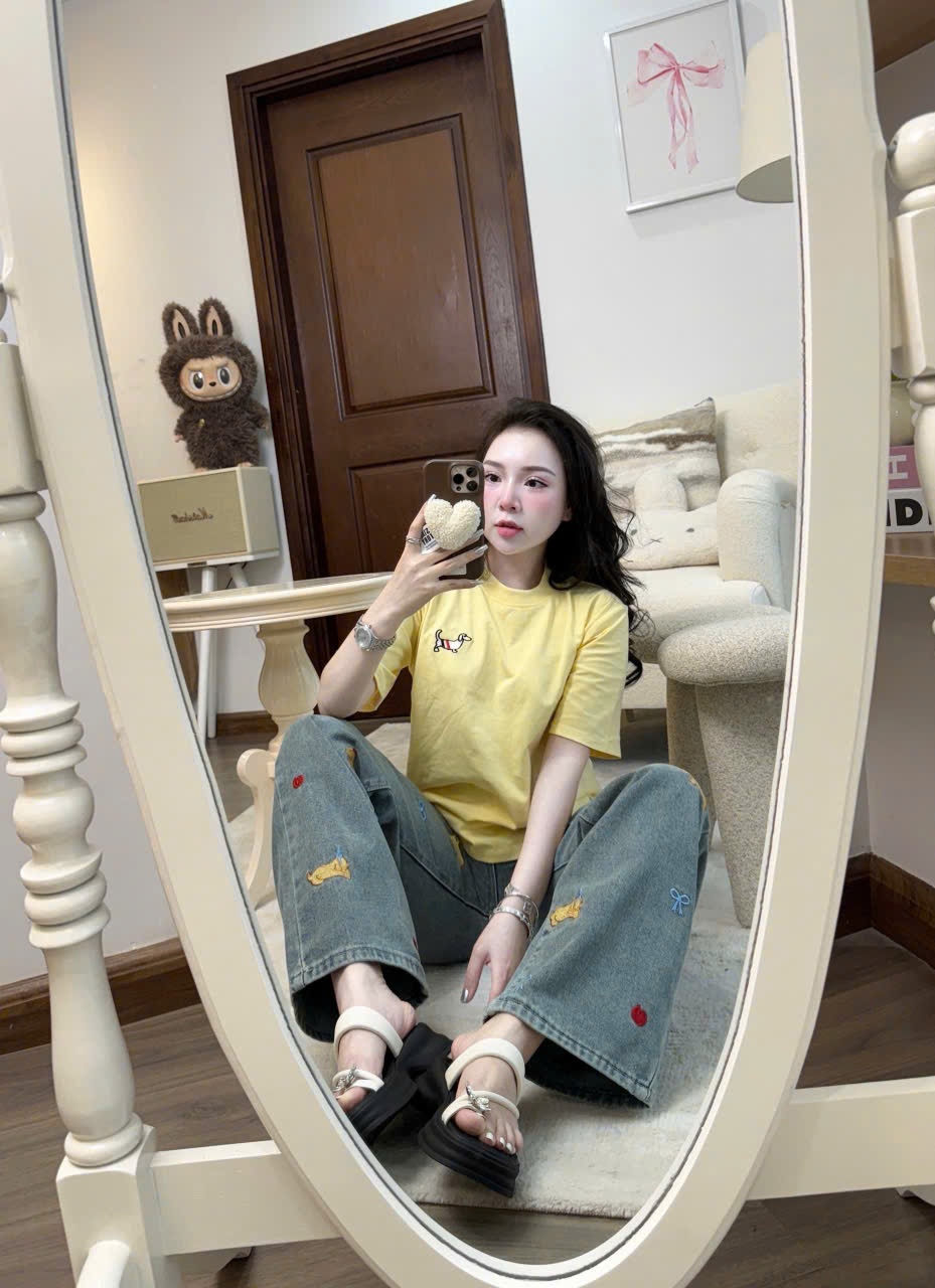 Sét Quần Jeans Mix Áo Phông Vàng