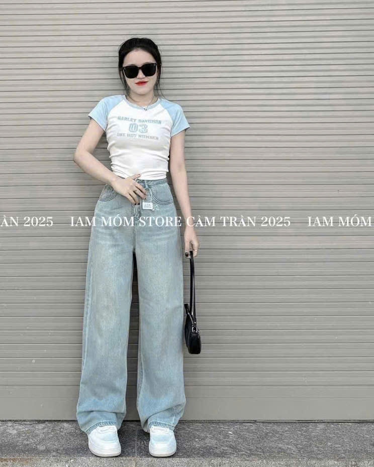 Quần Jeans Suông Thêu LW 2 Màu