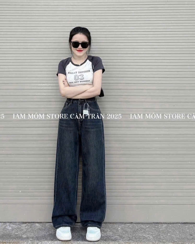 Quần Jeans Suông Thêu LW 2 Màu