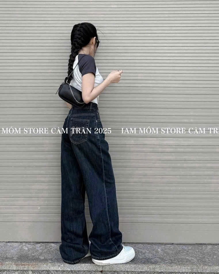 Quần Jeans Suông Thêu LW 2 Màu