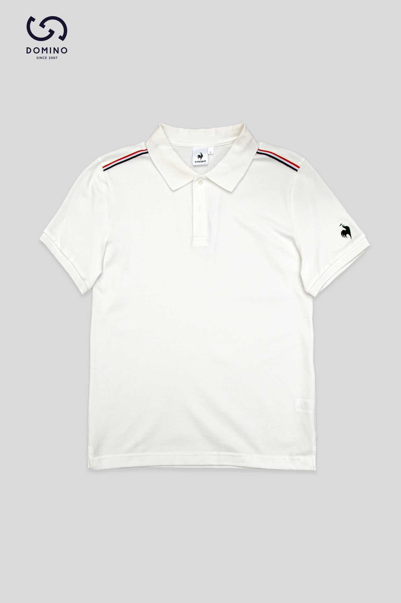 LECOQ - POLO TRẮNG VAI KẺ - L242MCNA1121-2