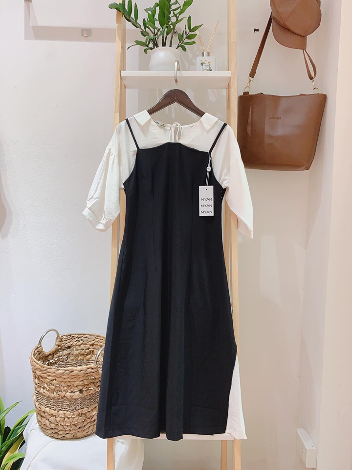 Đầm váy nữ body đen phối cổ bèo trắng nơ Mới 100%, giá: 270.000đ, gọi:  0906878386, Huyện Bình Chánh - Hồ Chí Minh, id-f4fb1700