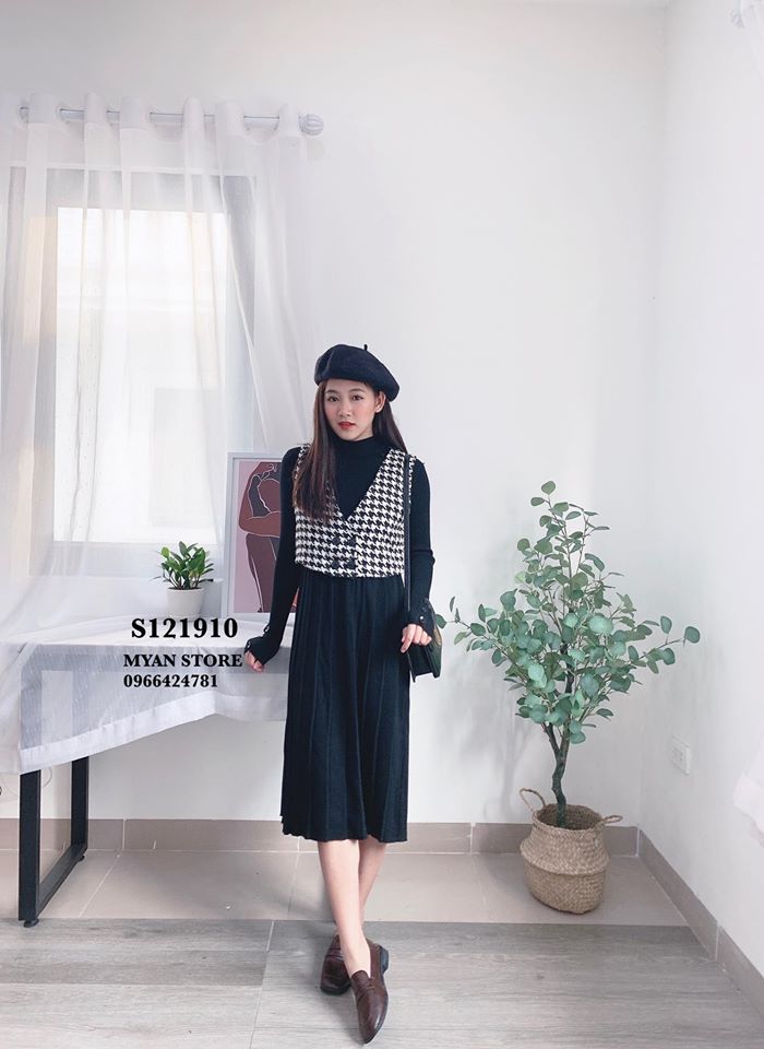 Set áo gile len đen – mã SOI176 - Tiệm Thanh Xuân