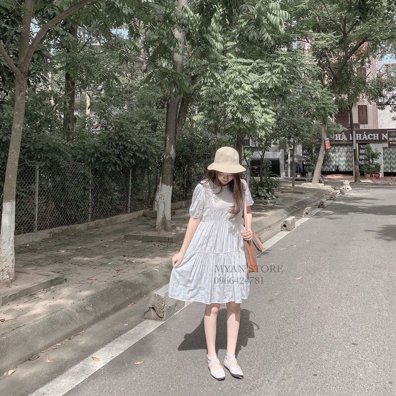 Ảnh thật] Váy voan trắng tầng tay lỡ thắt nơ 2 lớp siêu xinh - Đầm trắng  tầng dáng xoè bèo cổ nơ tay tiểu thư | Shopee Việt Nam