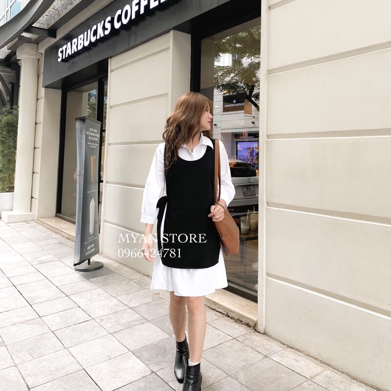 ĐẸP LẮM-SALE SỐC: Set yếm váy đôi bạn thân áo trắng TPK688 | Shopee Việt Nam