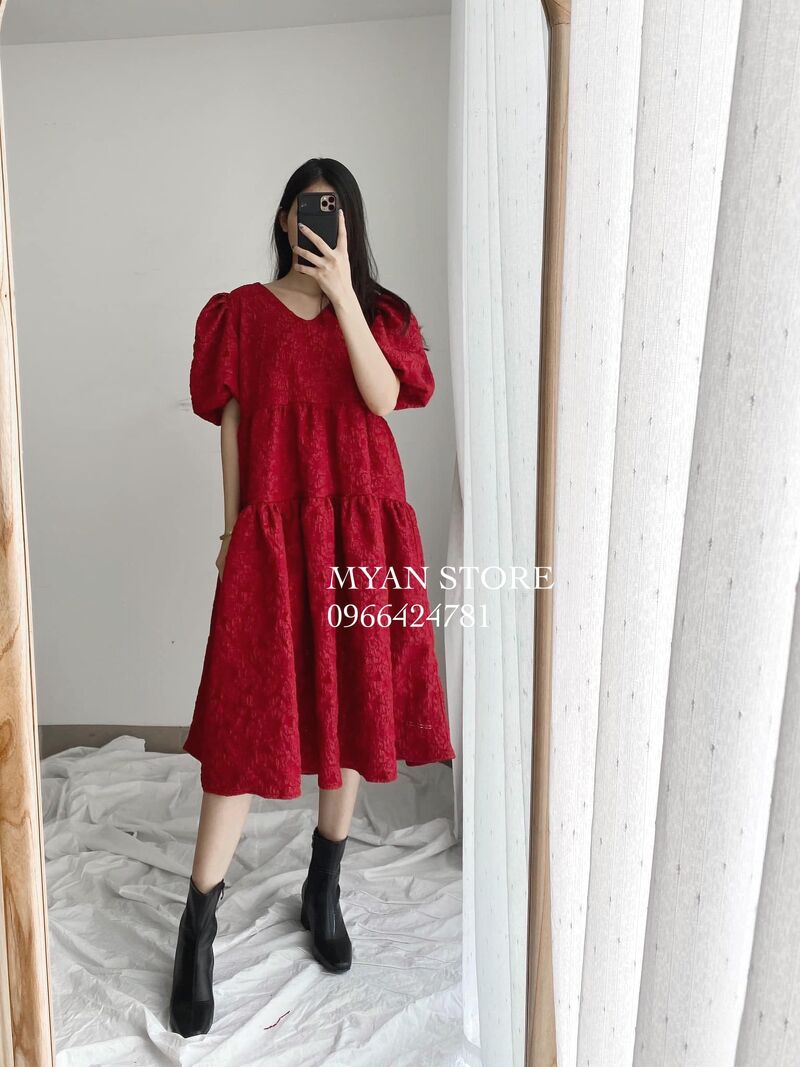 Set váy babydoll kèm áo khoác len hồng | Shopee Việt Nam