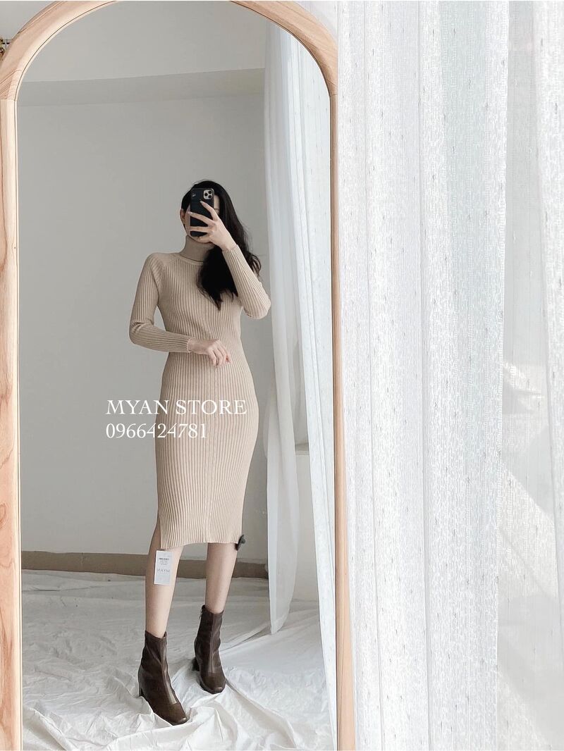 Váy len sát nách dáng suông | Shopee Việt Nam