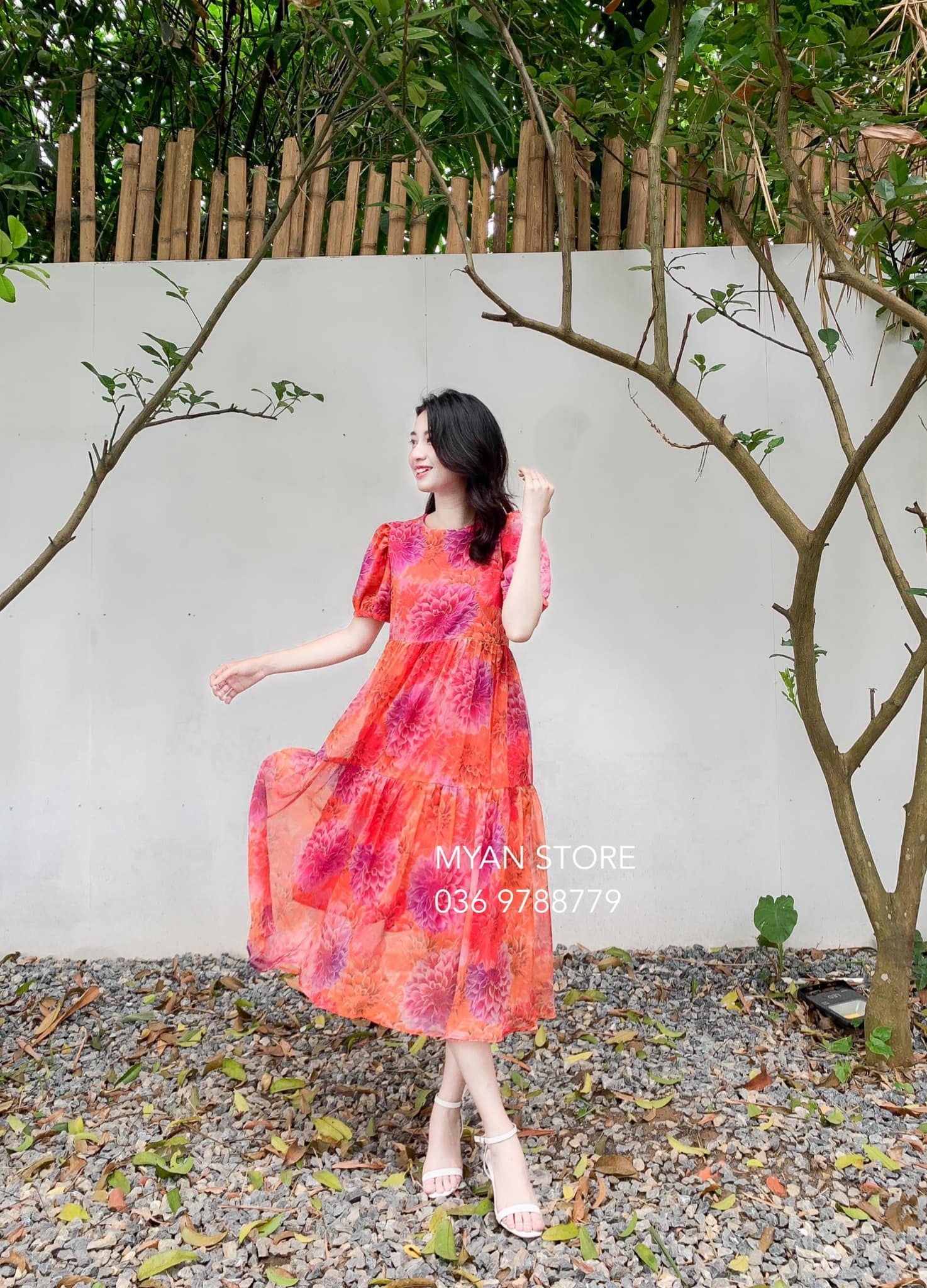 Đầm voan hoa nhí đầm dáng xòe đẹp dáng dài sang chảnh | Shopee Việt Nam