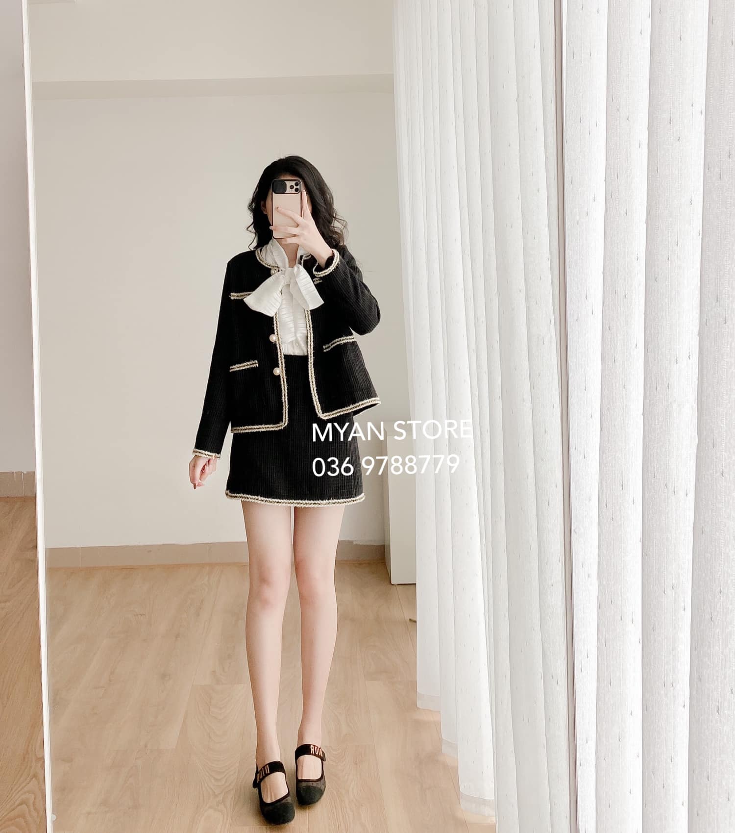 Set áo khoác và chân váy mini vải nhung gân Velvet Short Blazer (Mint) -  DEVONS STUDIO - Đồ bộ, pijama nữ mặc nhà | ThờiTrangNữ.vn